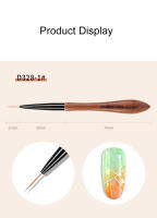 Cepillo De Uñas Con Manija De Sándalo Para Gel UV Efecto De Pincel Gradient Blooming Herramientas De Pintura De Arte De Uñas Con Diseño De Rayas Y Flores - details 6