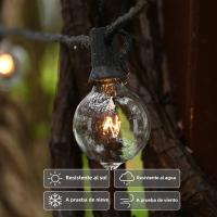 Cadena De Luces G40 Exterior Impermeable Blanco Esfera Navidad Boda Fiesta Jardín Cable Blanco 50FT100FT - details 2