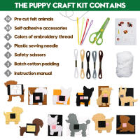 Kit De Manualidades Para Niños Con Animales De Bosque Juguetes De Peluche DIY De Terciopelo Educación Para Principiantes Edad 3-12 - details 4