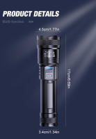 Linterna Fiash 1200 Lúmenes Con Iluminación Fuerte Zoom Batería 18650 Lámpara LED Distancia De Iluminación 100-200 M Material ABS - details 11