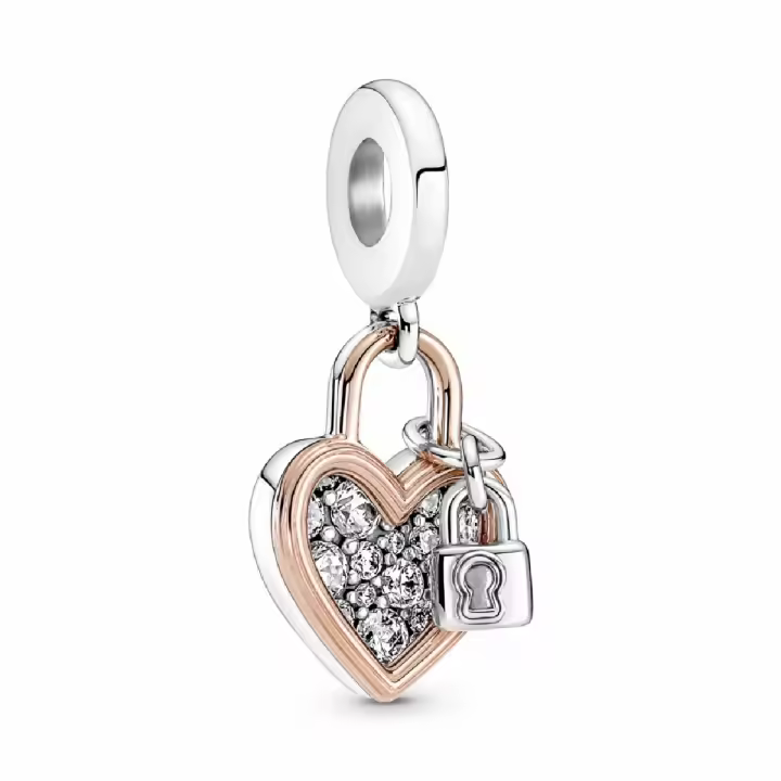 Charm Colgante Pandora Candado y Corazón Rose - 1