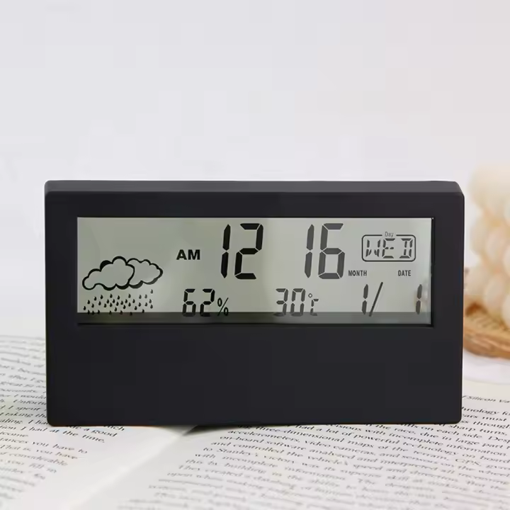 Termómetro Y Higrómetro Digital LCD Con Alarma Para Hogar Multifuncional Para Niños Y Estudiantes Medidor De Temperatura Y Humedad Con Pantalla De Alarma - 1