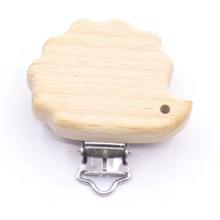 Juego De 5 Clips Para Chupete De Bebé BPA Free Diseño De Animal De Madera De Encina Clip Para Cadena De Chupón Accesorios Para Bebés - 1