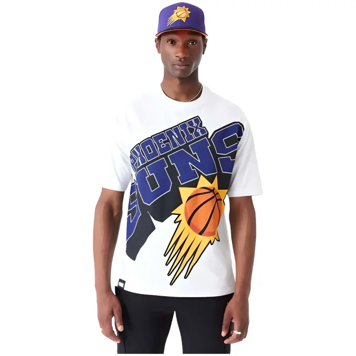 Camiseta de Manga Corta New Era Nba Phoenix Suns Large Wordmark para hombre en color blanco - 1