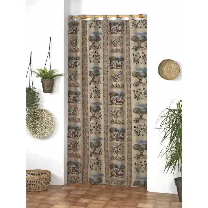 VALENTIA HOME Cortina Alpujarra Oliva 140x260 CM | Trabillas | Interior y Exterior - 1