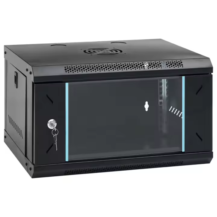 vidaXL Armario rack de servidores de pared 6U 19" IP20 53x40x30 cm Color Gris,  Negro, y mas - 1