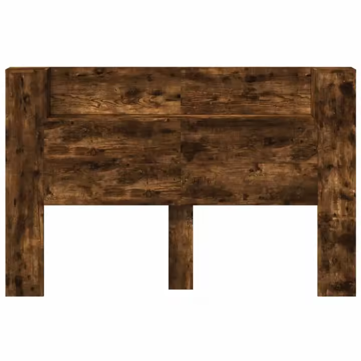 vidaXL Cabecero de cama con luz LED roble ahumado 160x16,5x103,5 cm - 1