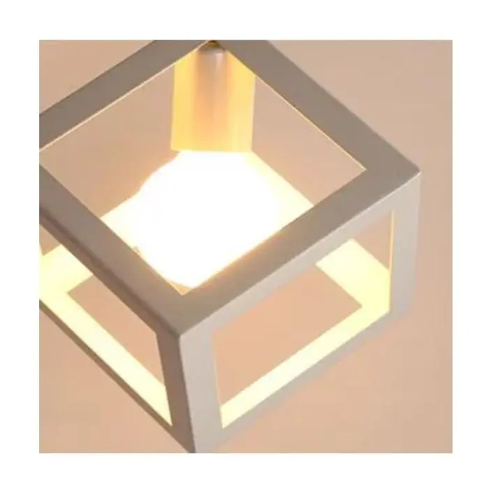 LAMPARA DE TECHO CUADRADO BLANCO METAL - 1