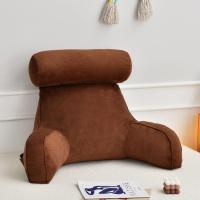 Crystal velvet with round pillow sofa back living room office bed waist cushion removable and washable with armrest heightened pillow - details 2