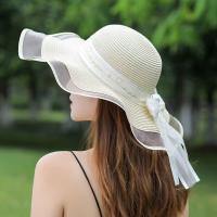 Sombrero De Paja Para Mujer Estilo Coreano Gran Alas Protección Solar Versátil Moda Vacaciones Playa Verano 2023 - details 3