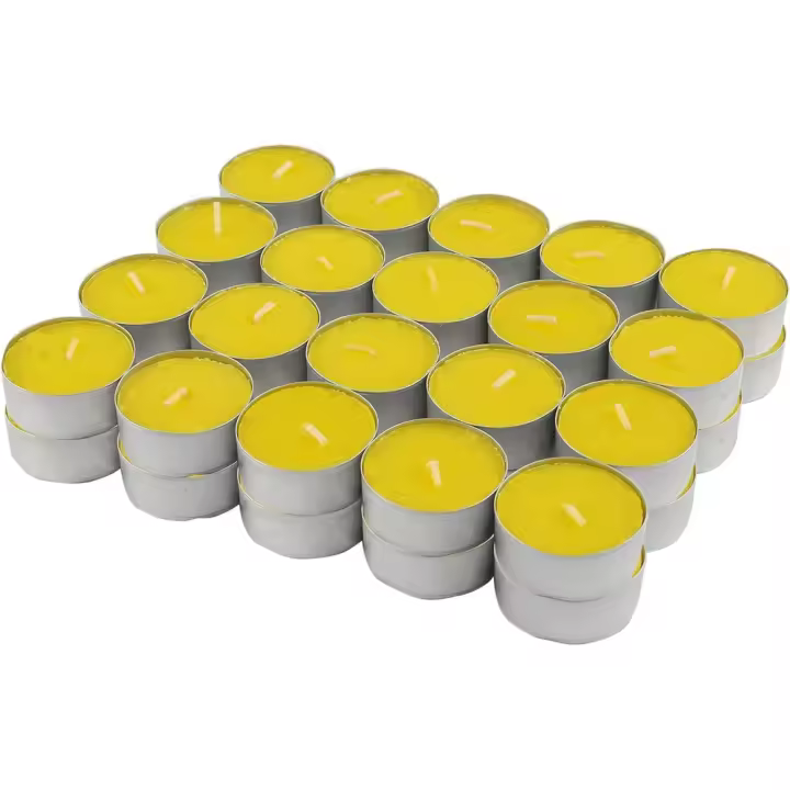 PLUSHOME Velas de Citronela Anti-Mosquito  Tealights Citronela 4 / 10 / 20 Unidades - 1