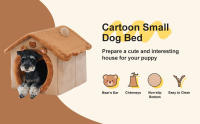 Casa Plegable Para Mascotas Cama Desmontable Lavable Sofá Para Perros Pequeños Y Medianos Con Casa De Pelo Incluido - details 8