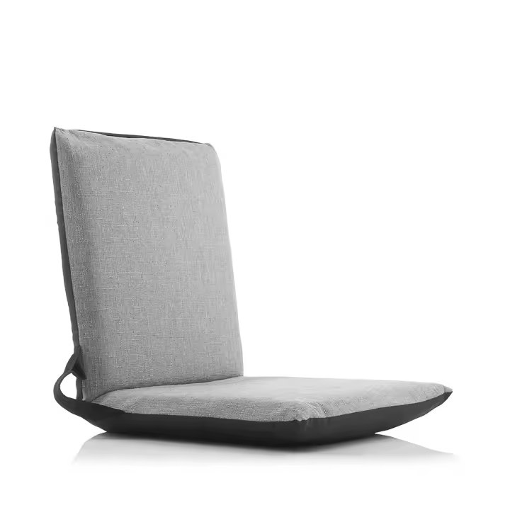 Innovagoods ®   Sitinel recliner floor chair, comfortable and functional, with recliner backrest and padded cushion, black and gray color, plastic material and 60% cotton, ideal for relaxing and resting - 1