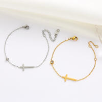 Pulsera De Cruz Para Mujer Simple Cadena Sencilla Con Encanto De Cruz Y CZ Brillante Joyería Moda Versátil Regalo Trendy - details 8