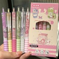 Set De 6 Bolígrafos Gel Kawaii Cartoon 0.5mm Tinta Negra Secado Rápido Escritura Suave Y Elegante Suministros De Oficina Y Estudio Regalo Para Estudiantes - details 0