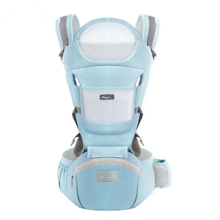 Fular portabebé para recién nacidos ，Portabebés Versátil 9 en 1 con Almohadilla Lumbar， Porta bebés manos libres，Fular porteo elastizado y ergonómico ，Marsupio bebé liviano para niños de entre 3 y 15 kilos， - 1