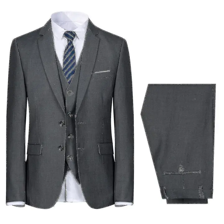 Mens Suit Wedding Party Dinner 3-pieces Suit Blazer Vest Pants 9 Colors - 1