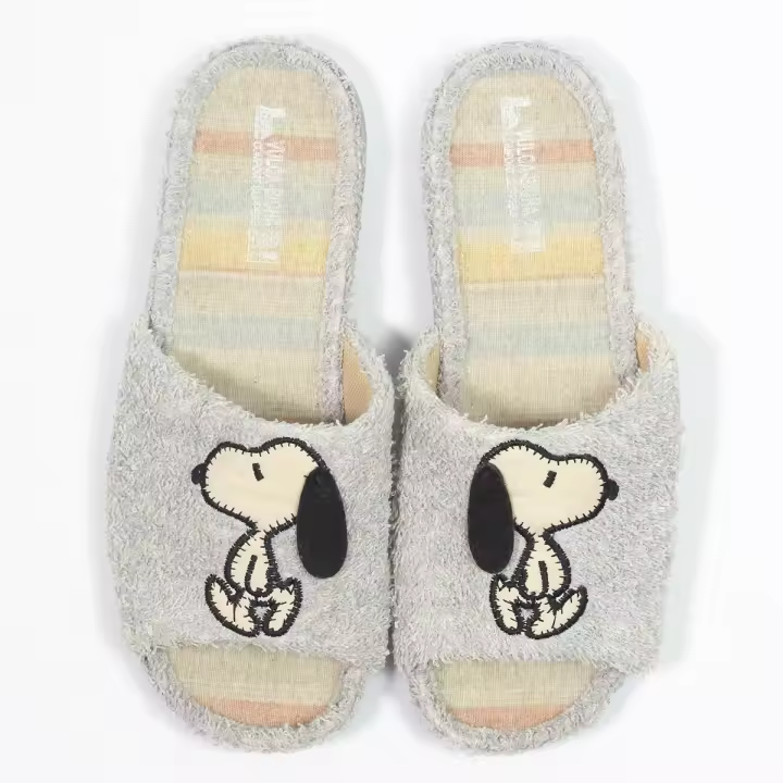 Zapatillas de Casa Mujer Vulca-Bicha Perro Bordado Gris - 1