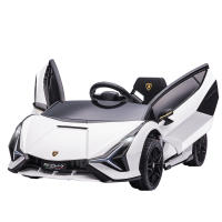 HOMCOM Coche Eléctrico Lamborghini SIAN 12V para Niños de +3 Años con Mando a Distancia Apertura de Puerta Música MP3 USB y Faros 3-8 km/h 108x62x40 cm - details 0