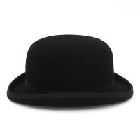 Sombrero Derby De Lana Negra 100% Para Hombres Y Mujeres Lining De Satén Estilo Formal Fedoras Para Fiestas Y Complementos De Magia Talla Ajustable - details 2