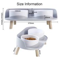 Alfombra De Comida Para Gatos Y Perros Con Dos Cuencos Altura Ajustable Alimentador De Alimentos Y Agua Para Gatos Y Perros Bebés Suministros Para Mascotas - details 1