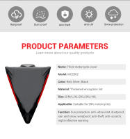 Cubierta De Motocicleta Impermeable Protectora UV Y Antipolvo Para Todos Los Scooters Tamaño M-4XL Color Negro - details 1