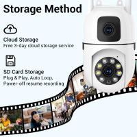 Cámara De Seguridad IP 8MP HD Wifi PTZ Dual Lens Dual Screen AI Auto Tracking Exterior CCTV Protección IP Con Visión Nocturna - details 9