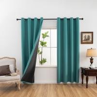 2pcs Cortinas Oscurecedoras De Sólido Negro 100% Para Dormitorio Y Sala De Estar Protección UV Deslizamiento Fácil Y Diseño Estilizado - details 10