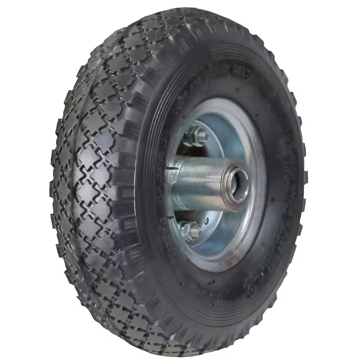 Rueda carretilla sacos neumática llanta galvanizada eje descentrado ø 20 mm. - 1