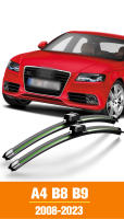 Limpia Parabrisas Delantero Para Audi A4 B8 B9 Allroad 2008-2023 Plegable Inteligente De Banda Natural De Goma Negro Verde - details 0