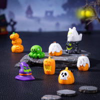 9Pcs Decoraciones De Halloween 3D Calabaza Fantasma Para Jardín De Hadas Muebles Artesanías Para Scrapbook Accesorios Para Casa Y Muñecas - details 1