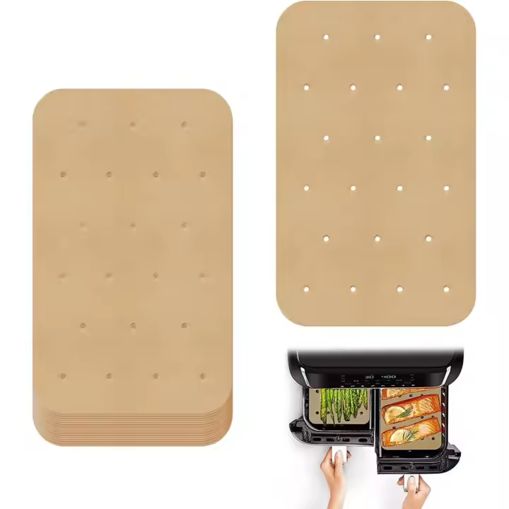 150 Hojas de forros para freidora de Aire, forros de papel de Pergamino, forros perforados para hornear, Papel de Aceite de Cocina, forros antiadherentes freidora de Aire, Horno (5,5x8 pulgadas) - 1