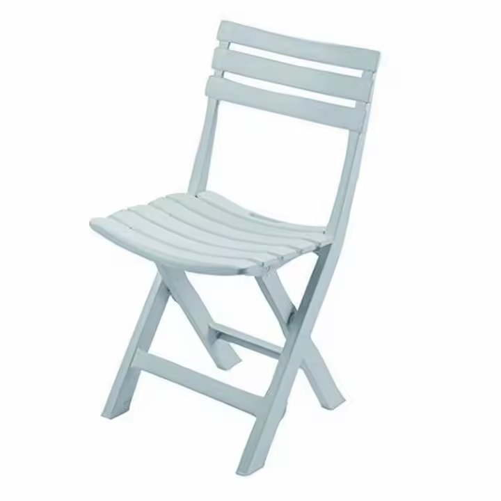Silla Plegable Gerimport de Resina Blanca para Jardín y Terraza - 1