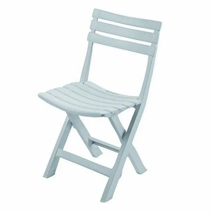 Silla Plegable Gerimport de Resina Blanca para Jardín y Terraza - 1