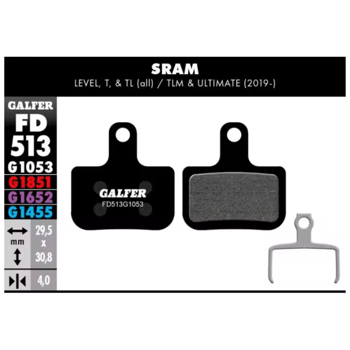 GALFER | Pastillas De Freno Standard Compatible Sram  FD513G1053  - Ventajas de los nuevos compuestos de GALFER BIKE:
Ausencia de ruidos.Mejora del tacto, progresividad y potencia de - 1