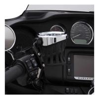 Soporte De Taza Para Manillar De Motocicleta Compatible Con Harley Dyna Softail Electra Glide Davidson 80 Deluxe Custom Breakout++ 1996-en Adelante Material Aluminio Y Goma Color Cromo Y Negro - details 2