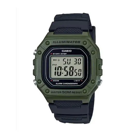 Casio W-218H-3A Reloj Digital Deportivo, Diseño Robusto, Resistente al Agua 50M y Luz LED - 1