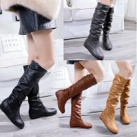 Botas De Mujer De Talla Grande 35-43 Botines Planos De Primavera Otoño Estilo Occidental Botas Largas Con Tacón Medio Material PU - details 29