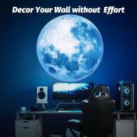 Lámpara LED De La Luna Planeta Azul Luz Nocturna Decorativa Sin Fuente De Alimentación Incluida Material Plástico - details 3