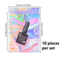 10Pcs Bolsas Reutilizables De Aleación De Holográfica Para Joyería Uñas Gel De Pintura Maquillaje Cuentas De Adornos Bolsa De Regalo - details 5