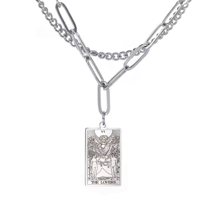 Collar De Tarot Vintage Lemegeton Doble Capa Atractivo Encanto Astral Amuleto De Buena Suerte Joyería Encantadora Regalo Para Todos - 1