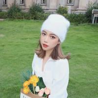 Gorro De Piel De Conejo De Nueva Moda 2024 Para Mujer Con Cabello Largo Caliente Y Suave Gorro De Invierno De Color Sólido Simplicidad Y Calidez Para Exterior - details 8