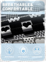 Sábana Ajustada De Corazón Geométrico Sencillo Y Moderno En Acabado Mate Sin Fundas De Almohada Para Dormitorio - details 5