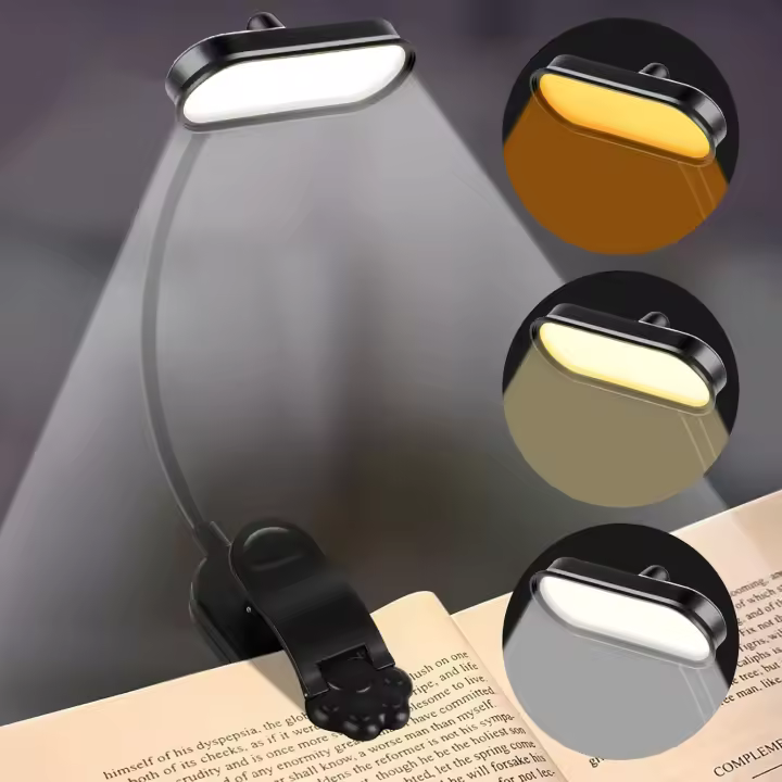 Luz de Lectura LED,360°Flexible Luz para Leer en la Cama,3 Modos de Iluminación lampara libro Cama para Lectores Noche Protección Ocular perfecta para los amantes de los libros,oficina,viajes - 1