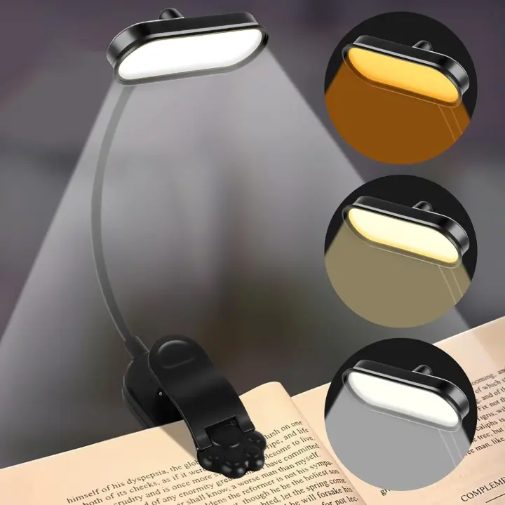 Luz de Lectura LED,360°Flexible Luz para Leer en la Cama,3 Modos de Iluminación lampara libro Cama para Lectores Noche Protección Ocular perfecta para los amantes de los libros,oficina,viajes - 1