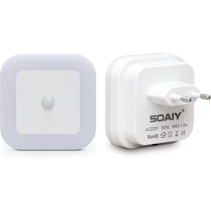 [2 PCS] Luces pasillo sensor movimiento Blanco Cálido, Luz Nocturna sensor movimiento enchufe LED, Luz Nocturna Infantil enchufe para pasillos, Baños, habitaciones, Cocina - 1