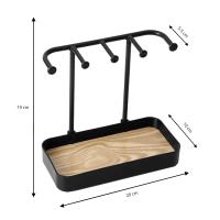 LUTODY - Organizador de joyas, Soporte expositor con 5 ganchos para bisutería, collares, anillos, pendientes, pulseras, colgantes y brazaletes - Joyero elegante y práctico - details 4