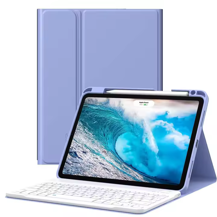 Funda con Teclado Compatible con  iPad Air 11 2024 ( A2902 / A2903 /A2904)，iPad Air 5ª y 4ª Gen 10,9" 2022/2020 / iPad Pro 11 2021/2020/2018, Funda con Teclado Bluetooth  Español Magnético，Funda Protectora Delgada con Ranura de Lápiz - 1