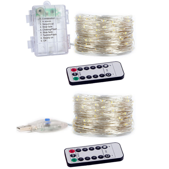 Luces De Hilo De Plata LED Para Fiesta De Cumpleaños Y Navidad Con Control Remoto USB/Batería Cinta De Luces Para Decoración De Boda Y Fiesta 5M 10M 20M Multicolor Y Cálida Blanco