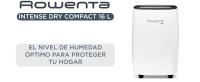 Rowenta Intense Dry Compact DH4236 deshumidificador de 16 L, con modo automático de deshumidificación con 3 programas, función Linen Dry, filtro, compacto, silencioso, Color Blanco - details 0